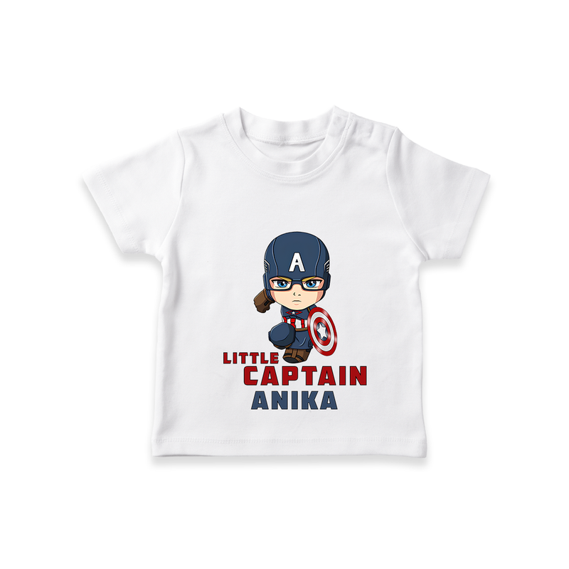 Celebrate The Super Kids Theme With "Little Captain" Personalized Kids T-shirt - WHITE - 0 - 5 Months Old (Chest 17")