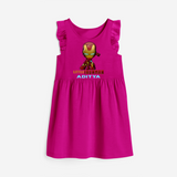 Celebrate The Super Kids Theme With "Little Ironman" Personalized Frock for your Baby - HOT PINK - 0 - 6 Months Old (Chest 18")