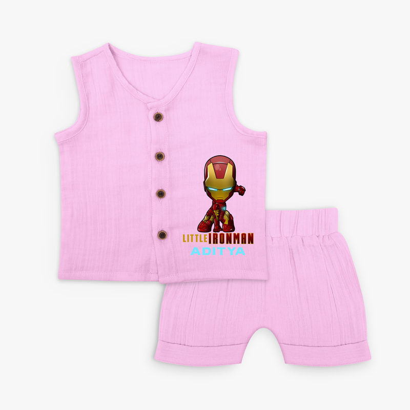 Celebrate The Super Kids Theme With "Little Ironman" Personalized Jabla set for your Baby - LAVENDER ROSE - 0 - 3 Months Old (Chest 9.8")