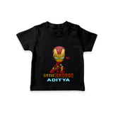 Celebrate The Super Kids Theme With "Little Ironman" Personalized Kids T-shirt - BLACK - 0 - 5 Months Old (Chest 17")