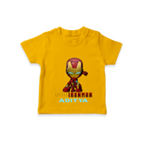 Celebrate The Super Kids Theme With "Little Ironman" Personalized Kids T-shirt - CHROME YELLOW - 0 - 5 Months Old (Chest 17")