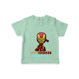 Celebrate The Super Kids Theme With "Little Ironman" Personalized Kids T-shirt - MINT GREEN - 0 - 5 Months Old (Chest 17")