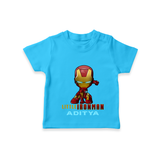 Celebrate The Super Kids Theme With "Little Ironman" Personalized Kids T-shirt - SKY BLUE - 0 - 5 Months Old (Chest 17")