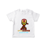 Celebrate The Super Kids Theme With "Little Ironman" Personalized Kids T-shirt - WHITE - 0 - 5 Months Old (Chest 17")