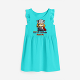 Celebrate The Super Kids Theme With "Little God Of Thunder" Personalized Frock for your Baby - LIGHT BLUE - 0 - 6 Months Old (Chest 18")