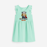 Celebrate The Super Kids Theme With "Little God Of Thunder" Personalized Frock for your Baby - TEAL GREEN - 0 - 6 Months Old (Chest 18")