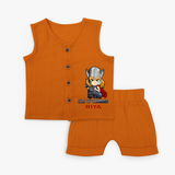 Celebrate The Super Kids Theme With "Little God Of Thunder" Personalized Jabla set for your Baby - COPPER - 0 - 3 Months Old (Chest 9.8")