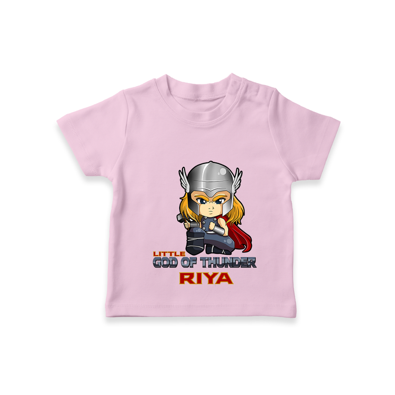 Celebrate The Super Kids Theme With "Little God Of Thunder" Personalized Kids T-shirt - PINK - 0 - 5 Months Old (Chest 17")