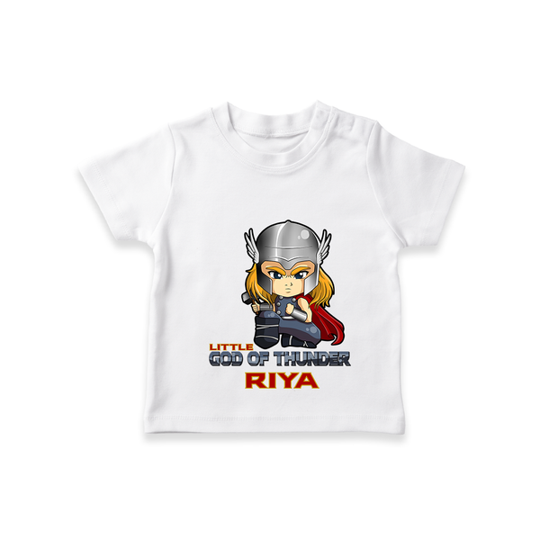 Celebrate The Super Kids Theme With "Little God Of Thunder" Personalized Kids T-shirt - WHITE - 0 - 5 Months Old (Chest 17")