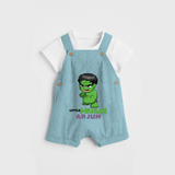 Celebrate The Super Kids Theme With "Little Hulk" Personalized Dungaree set for your Baby - ARCTIC BLUE - 0 - 5 Months Old (Chest 17")