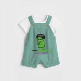 Celebrate The Super Kids Theme With "Little Hulk" Personalized Dungaree set for your Baby - LIGHT GREEN - 0 - 5 Months Old (Chest 17")