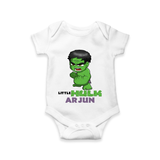 Celebrate The Super Kids Theme With "Little Hulk" Personalized Romper For your Baby - WHITE - 0 - 3 Months Old (Chest 16")