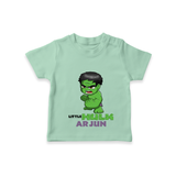 Celebrate The Super Kids Theme With "Little Hulk" Personalized Kids T-shirt - MINT GREEN - 0 - 5 Months Old (Chest 17")