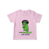 Celebrate The Super Kids Theme With "Little Hulk" Personalized Kids T-shirt - PINK - 0 - 5 Months Old (Chest 17")