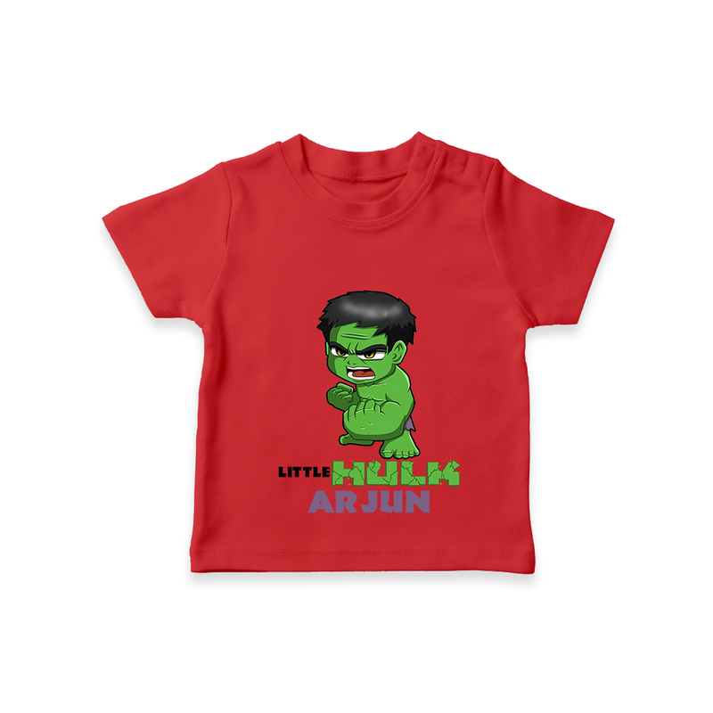 Celebrate The Super Kids Theme With "Little Hulk" Personalized Kids T-shirt - RED - 0 - 5 Months Old (Chest 17")