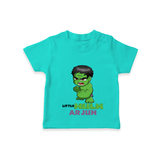 Celebrate The Super Kids Theme With "Little Hulk" Personalized Kids T-shirt - TEAL - 0 - 5 Months Old (Chest 17")