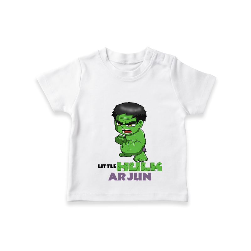 Celebrate The Super Kids Theme With "Little Hulk" Personalized Kids T-shirt - WHITE - 0 - 5 Months Old (Chest 17")