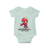 Celebrate The Super Kids Theme With "Little Spiderman" Personalized Romper For your Baby - MINT GREEN - 0 - 3 Months Old (Chest 16")