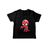 Celebrate The Super Kids Theme With "Little Spiderman" Personalized Kids T-shirt - BLACK - 0 - 5 Months Old (Chest 17")