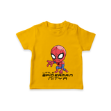 Celebrate The Super Kids Theme With "Little Spiderman" Personalized Kids T-shirt - CHROME YELLOW - 0 - 5 Months Old (Chest 17")