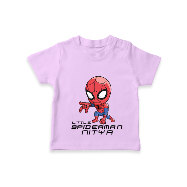 Celebrate The Super Kids Theme With "Little Spiderman" Personalized Kids T-shirt - LILAC - 0 - 5 Months Old (Chest 17")