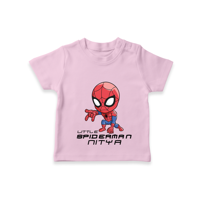 Celebrate The Super Kids Theme With "Little Spiderman" Personalized Kids T-shirt - PINK - 0 - 5 Months Old (Chest 17")