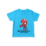 Celebrate The Super Kids Theme With "Little Spiderman" Personalized Kids T-shirt - SKY BLUE - 0 - 5 Months Old (Chest 17")