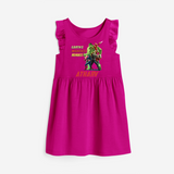 Celebrate The Super Kids Theme With "Earths Mightiest Heroes" Personalized Frock for your Baby - HOT PINK - 0 - 6 Months Old (Chest 18")