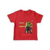 Celebrate The Super Kids Theme With "Earths Mightiest Heroes" Personalized Kids T-shirt - RED - 0 - 5 Months Old (Chest 17")