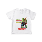 Celebrate The Super Kids Theme With "Earths Mightiest Heroes" Personalized Kids T-shirt - WHITE - 0 - 5 Months Old (Chest 17")