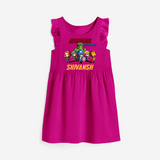 Celebrate The Super Kids Theme With "Avengers Assemble" Personalized Frock for your Baby - HOT PINK - 0 - 6 Months Old (Chest 18")