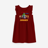 Celebrate The Super Kids Theme With "Avengers Assemble" Personalized Frock for your Baby - RED - 0 - 6 Months Old (Chest 18")