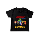 Celebrate The Super Kids Theme With "Avengers Assemble" Personalized Kids T-shirt - BLACK - 0 - 5 Months Old (Chest 17")