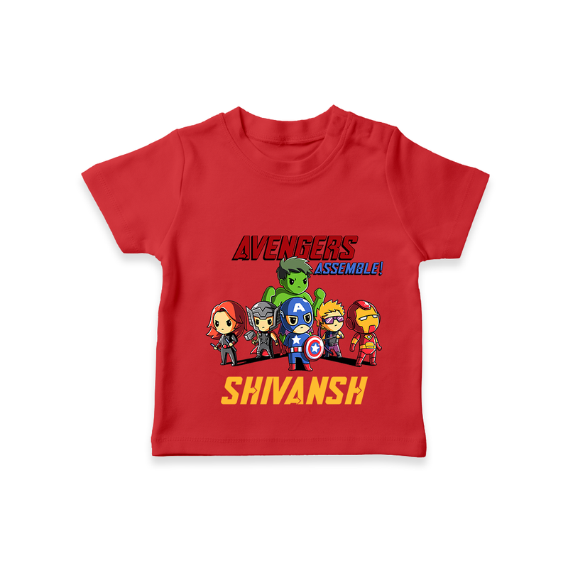 Celebrate The Super Kids Theme With "Avengers Assemble" Personalized Kids T-shirt - RED - 0 - 5 Months Old (Chest 17")