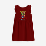 Celebrate The Super Kids Theme With "We are the AVENGERS" Personalized Frock for your Baby - RED - 0 - 6 Months Old (Chest 18")