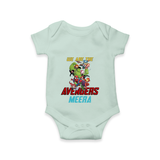 Celebrate The Super Kids Theme With "We are the AVENGERS" Personalized Romper For your Baby - MINT GREEN - 0 - 3 Months Old (Chest 16")