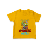 Celebrate The Super Kids Theme With "We are the AVENGERS" Personalized Kids T-shirt - CHROME YELLOW - 0 - 5 Months Old (Chest 17")