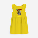 Celebrate The Super Kids Theme With "Little Avengers" Personalized Frock for your Baby - YELLOW - 0 - 6 Months Old (Chest 18")