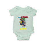 Celebrate The Super Kids Theme With "Little Avengers" Personalized Romper For your Baby - MINT GREEN - 0 - 3 Months Old (Chest 16")