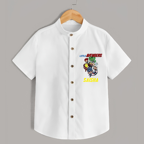 Celebrate The Super Kids Theme With "Little Avengers" Personalized Kids Shirts - WHITE - 0 - 6 Months Old (Chest 21")