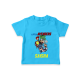 Celebrate The Super Kids Theme With "Little Avengers" Personalized Kids T-shirt - SKY BLUE - 0 - 5 Months Old (Chest 17")