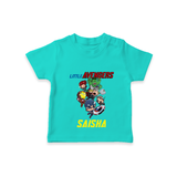 Celebrate The Super Kids Theme With "Little Avengers" Personalized Kids T-shirt - TEAL - 0 - 5 Months Old (Chest 17")