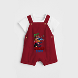 Celebrate The Super Kids Theme With "AVENGER" Personalized Dungaree set for your Baby - RED - 0 - 5 Months Old (Chest 17")