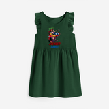 Celebrate The Super Kids Theme With "AVENGER" Personalized Frock for your Baby - BOTTLE GREEN - 0 - 6 Months Old (Chest 18")