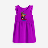 Celebrate The Super Kids Theme With "AVENGER" Personalized Frock for your Baby - PURPLE - 0 - 6 Months Old (Chest 18")