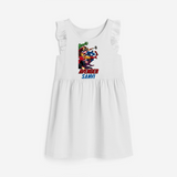 Celebrate The Super Kids Theme With "AVENGER" Personalized Frock for your Baby - WHITE - 0 - 6 Months Old (Chest 18")