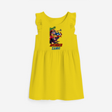 Celebrate The Super Kids Theme With "AVENGER" Personalized Frock for your Baby - YELLOW - 0 - 6 Months Old (Chest 18")