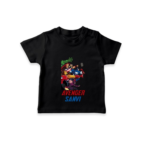 Celebrate The Super Kids Theme With "AVENGER" Personalized Kids T-shirt - BLACK - 0 - 5 Months Old (Chest 17")