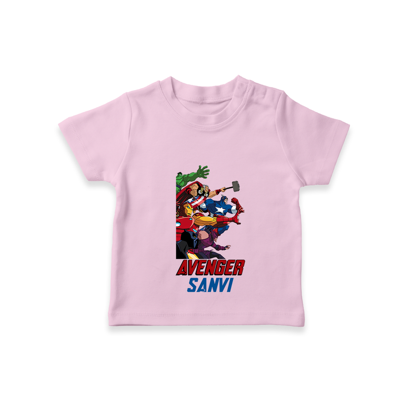 Celebrate The Super Kids Theme With "AVENGER" Personalized Kids T-shirt - PINK - 0 - 5 Months Old (Chest 17")