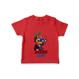 Celebrate The Super Kids Theme With "AVENGER" Personalized Kids T-shirt - RED - 0 - 5 Months Old (Chest 17")